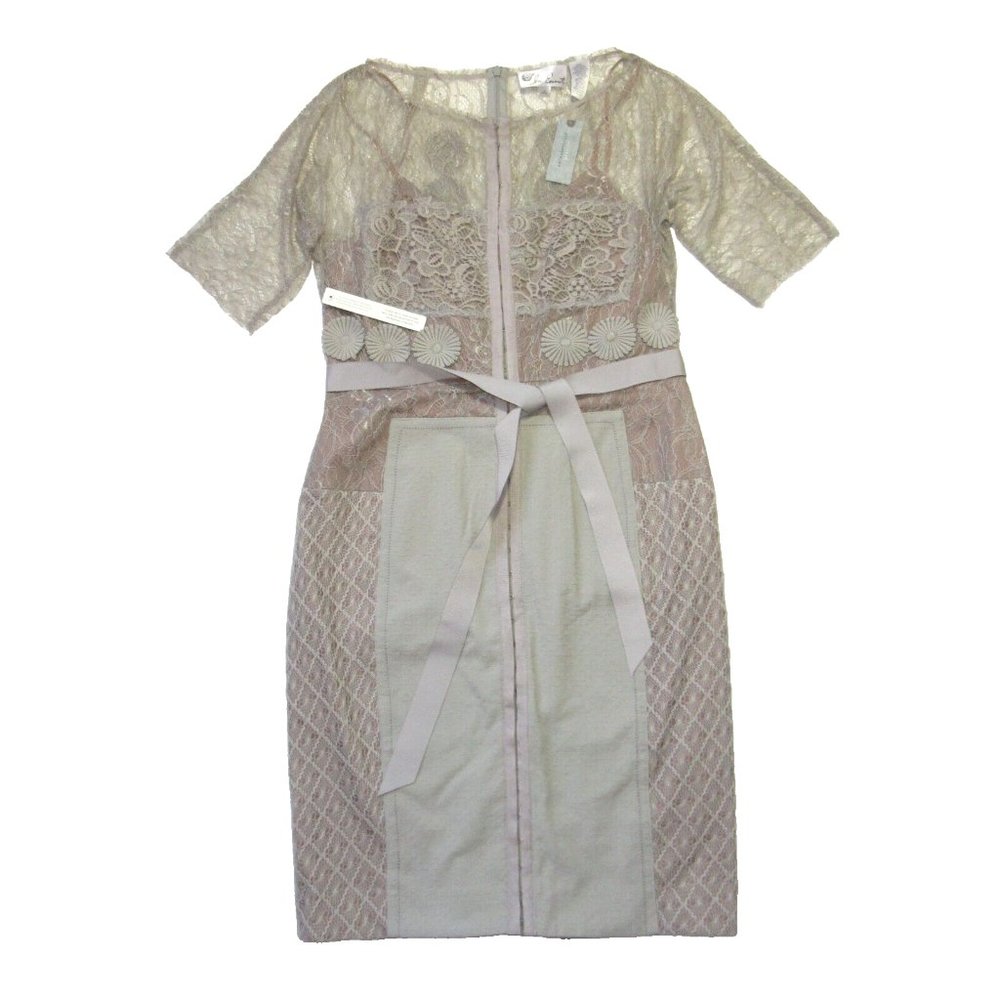 NWT Anthropologie In Earnest by Byron Lars Carissima Sheath in Gray Dress 8P